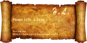 Hemrich Lina névjegykártya